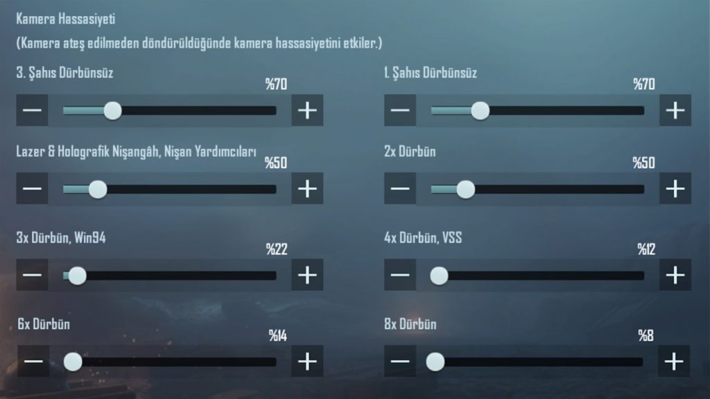 PUBG Mobile Kamera Hassasiyeti